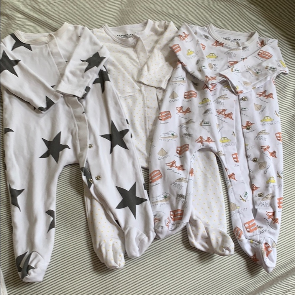 Set of three 6 month Sammy + Nat footsies